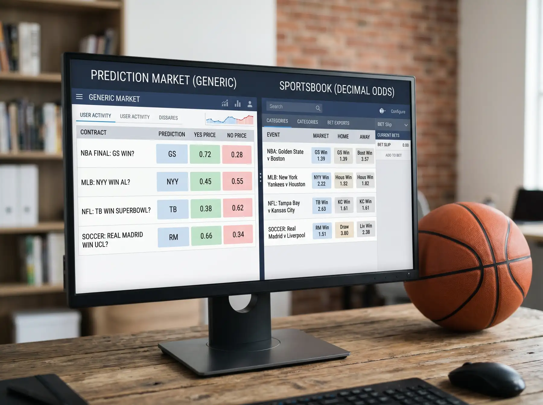 Mercados de predicción con contratos de eventos frente a casas de apuestas DGOJ en el baloncesto